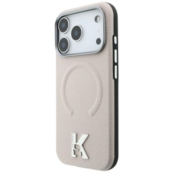 Karl Lagerfeld Grained Embossed Ring & Kameo Logo MagSafe Case for iPhone 18 Pro Max / 17 Pro Max - Beige Karl Lagerfeld Grained Embossed Ring & Kameo Logo MagSafe Case for iPhone 18 Pro Max / 17 Pro Max - Beige