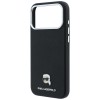 Karl Lagerfeld Grained Karl Head Metal MagSafe Case for iPhone 18 Pro / 17 Pro - Black
