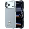 Karl Lagerfeld Grained Karl Head Metal MagSafe Case for iPhone 18 Pro / 17 Pro - Gray