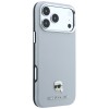 Karl Lagerfeld Grained Karl Head Metal MagSafe Case for iPhone 18 Pro / 17 Pro - Gray