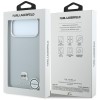 Karl Lagerfeld Grained Karl Head Metal MagSafe Case for iPhone 18 Pro / 17 Pro - Gray