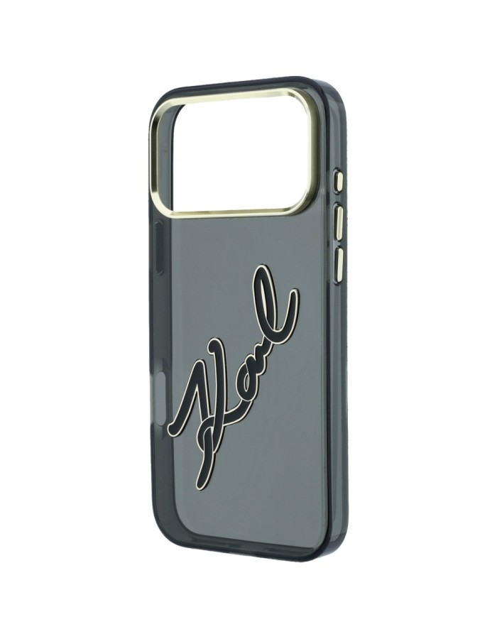 Karl Lagerfeld IML Big Signature Resin Metal Frame Case for iPhone 18 Pro / 17 Pro - Black Karl Lagerfeld IML Big Signature Resin Metal Frame Case for iPhone 18 Pro / 17 Pro - Black