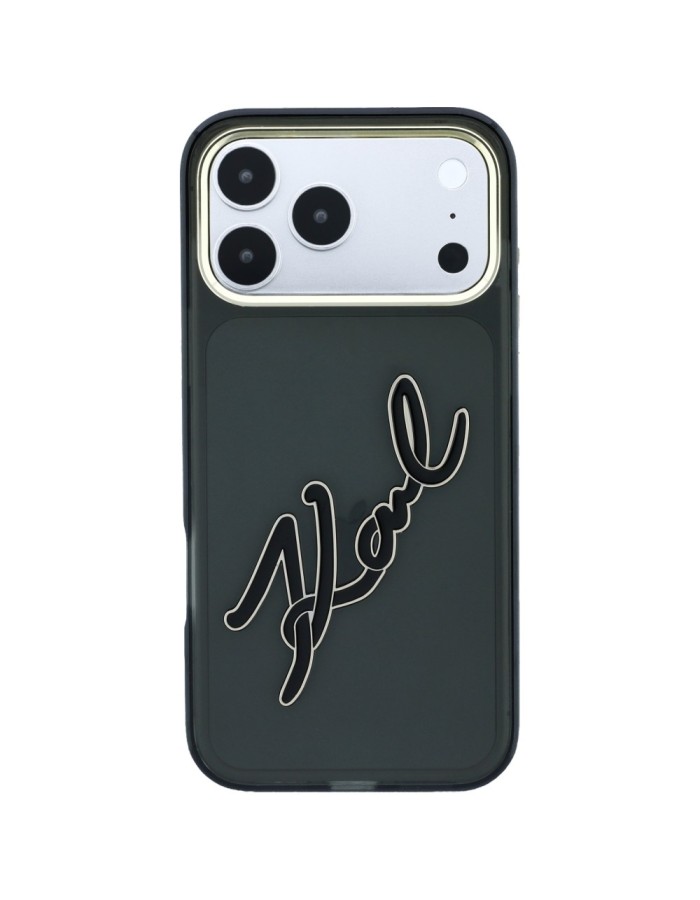 Karl Lagerfeld IML Big Signature Resin Metal Frame Case for iPhone 18 Pro Max / 17 Pro Max - Black Karl Lagerfeld IML Big Signature Resin Metal Frame Case for iPhone 18 Pro Max / 17 Pro Max - Black