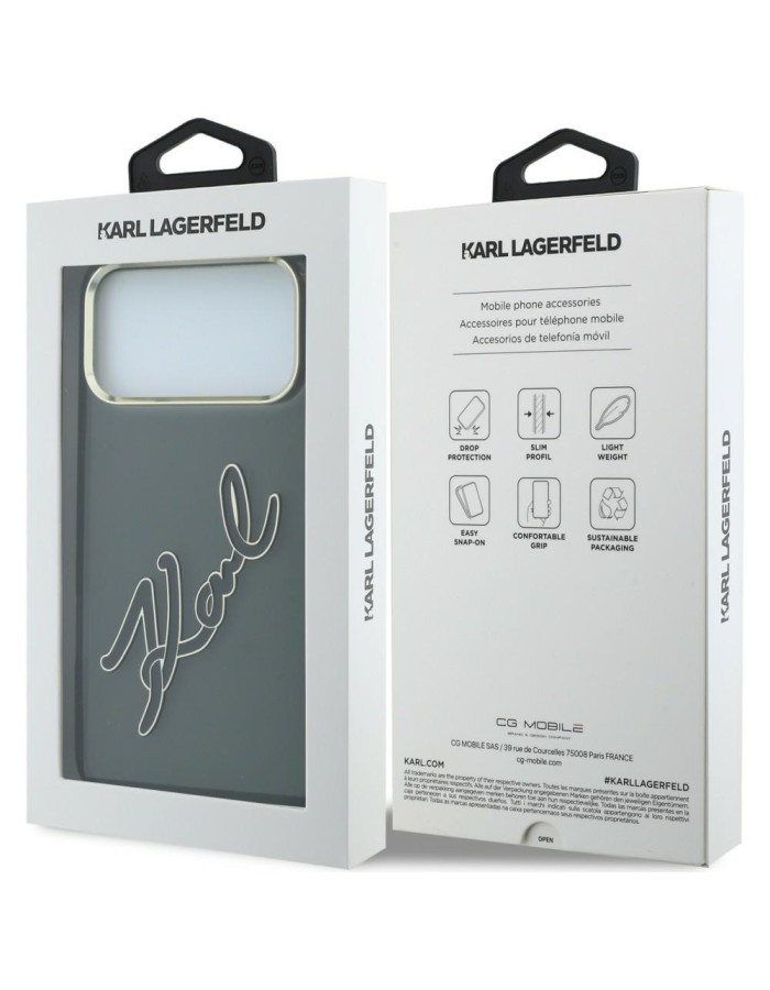 Karl Lagerfeld IML Big Signature Resin Metal Frame Case for iPhone 18 Pro Max / 17 Pro Max - Black Karl Lagerfeld IML Big Signature Resin Metal Frame Case for iPhone 18 Pro Max / 17 Pro Max - Black