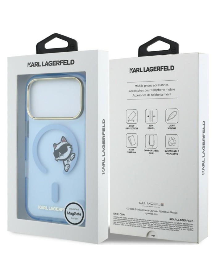 Karl Lagerfeld Peekaboo Logo MagSafe case for iPhone 18 Pro / 17 Pro - light blue Karl Lagerfeld Peekaboo Logo MagSafe case for iPhone 18 Pro / 17 Pro - light blue