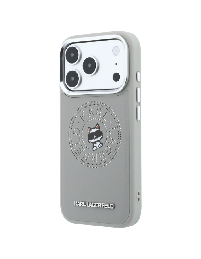 Karl Lagerfeld Point & Choupette Sketch MagSafe Case for iPhone 18 Pro / 17 Pro - Gray Karl Lagerfeld Point & Choupette Sketch MagSafe Case for iPhone 18 Pro / 17 Pro - Gray