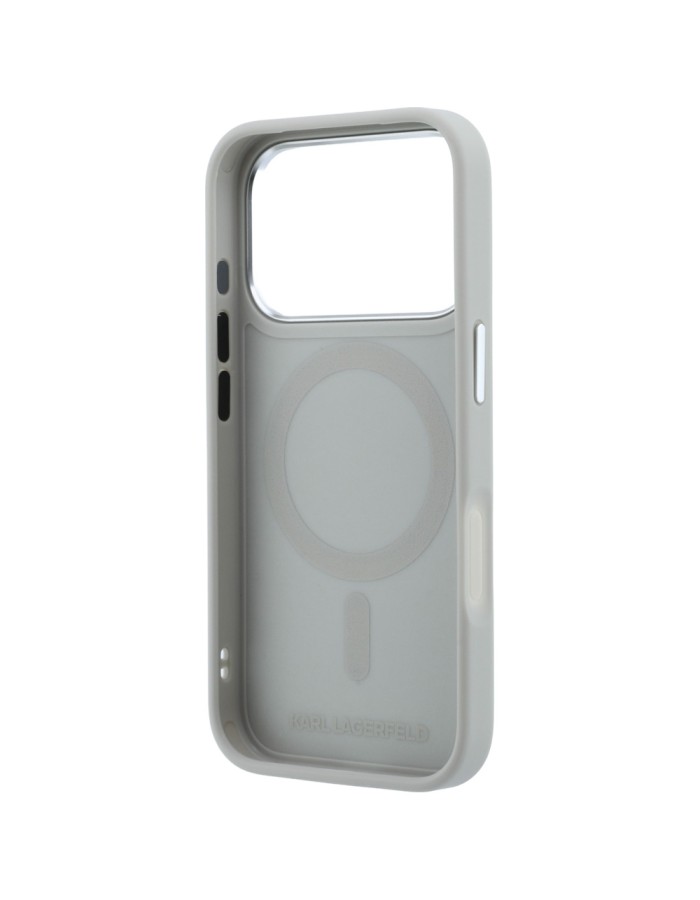 Karl Lagerfeld Point & Choupette Sketch MagSafe Case for iPhone 18 Pro / 17 Pro - Gray Karl Lagerfeld Point & Choupette Sketch MagSafe Case for iPhone 18 Pro / 17 Pro - Gray