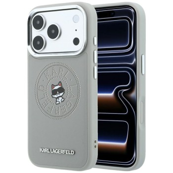 Karl Lagerfeld Point &amp;amp; Choupette Sketch MagSafe Case for iPhone 18 Pro Max / 17 Pro Max - Gray