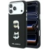 Karl Lagerfeld Saffiano Case with Karl &amp;amp; Choupette Heads Pins &amp;amp; Logo for iPhone 18 Pro Max / 17 Pro Max - Black