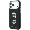 Karl Lagerfeld Saffiano Case with Karl &amp;amp; Choupette Heads Pins &amp;amp; Logo for iPhone 18 Pro Max / 17 Pro Max - Black