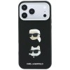 Karl Lagerfeld Saffiano Case with Karl &amp;amp; Choupette Heads Pins &amp;amp; Logo for iPhone 18 Pro Max / 17 Pro Max - Black