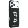 Karl Lagerfeld Saffiano Case with Karl &amp;amp; Choupette Heads Pins &amp;amp; Logo for iPhone 18 Pro Max / 17 Pro Max - Black