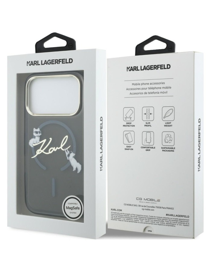 Karl Lagerfeld Script Logo MagSafe Case for iPhone 18 Pro Max / 17 Pro Max - Black