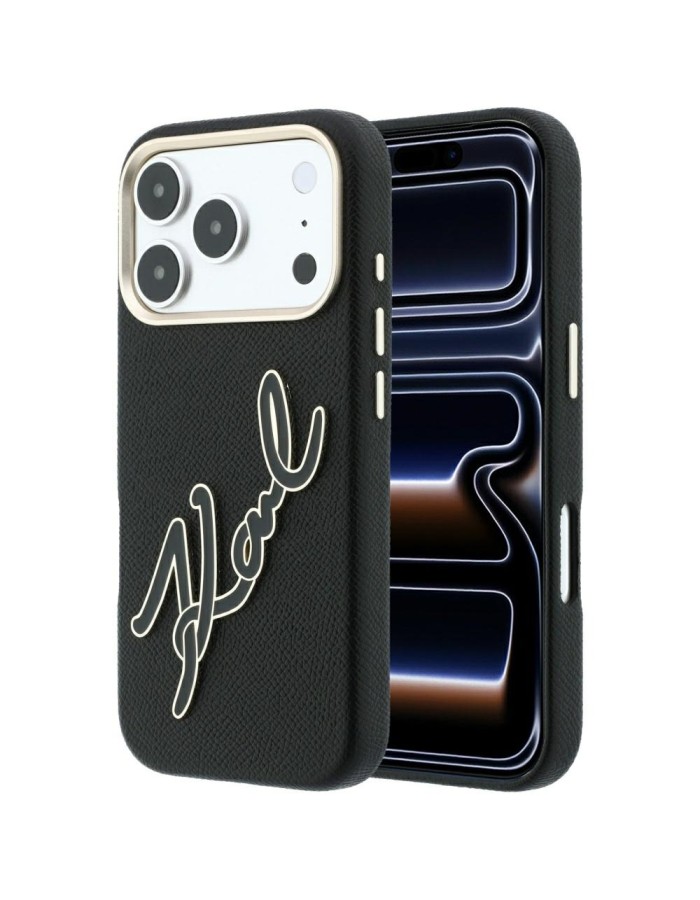 Karl Lagerfeld Smooth Big Resin Signature Logo Case for iPhone 18 Pro / 17 Pro - Black Karl Lagerfeld Smooth Big Resin Signature Logo Case for iPhone 18 Pro / 17 Pro - Black