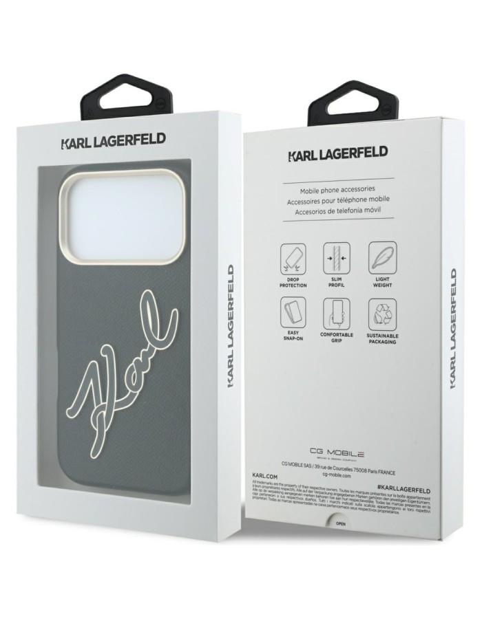 Karl Lagerfeld Smooth Big Resin Signature Logo Case for iPhone 18 Pro / 17 Pro - Black Karl Lagerfeld Smooth Big Resin Signature Logo Case for iPhone 18 Pro / 17 Pro - Black