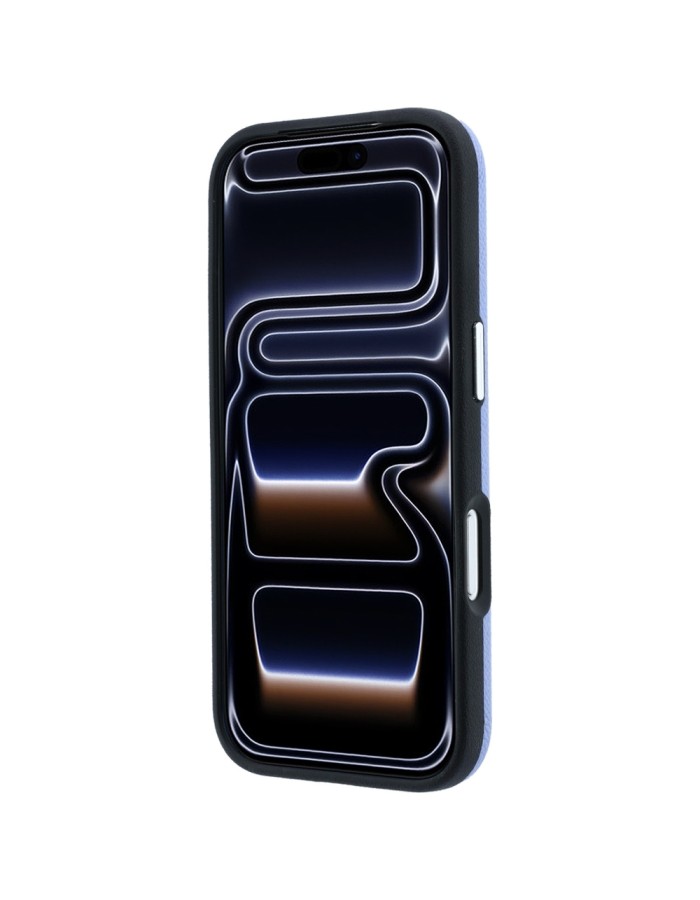Karl Lagerfeld Grained Heads Metal MagSafe Case for iPhone 18 Pro / 17 Pro - Blue