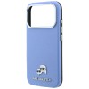 Karl Lagerfeld Grained Heads Metal MagSafe Case for iPhone 18 Pro / 17 Pro - Blue