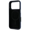Karl Lagerfeld Grained Heads Metal MagSafe Case for iPhone 18 Pro / 17 Pro - Blue