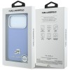Karl Lagerfeld Grained Heads Metal MagSafe Case for iPhone 18 Pro / 17 Pro - Blue