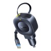 Baseus Car Charger 45W VR2 with Retractable Cable Black Baseus Car Charger 45W VR2 with Retractable Cable Black
