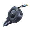 Baseus Car Charger 45W VR2 with Retractable Cable Black Baseus Car Charger 45W VR2 with Retractable Cable Black