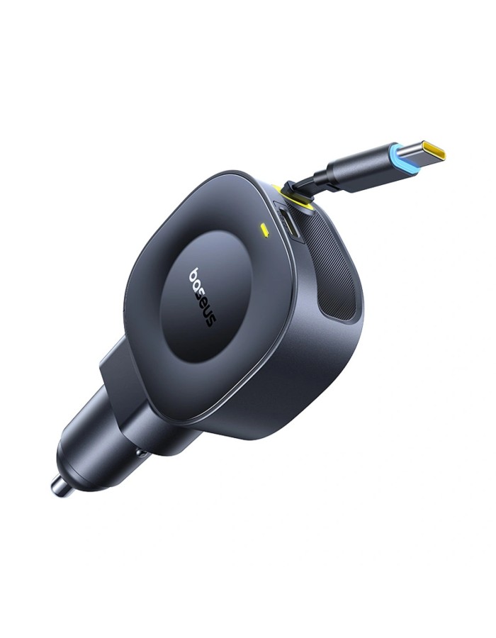 Baseus Car Charger 45W VR2 with Retractable Cable Black Baseus Car Charger 45W VR2 with Retractable Cable Black