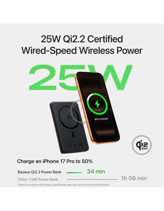 Baseus Powerbank Wireless 45W 10000mAh Ultra-Slim Qi2.2 PicoGo AM52 Black Baseus Powerbank Wireless 45W 10000mAh Ultra-Slim Qi2.2 PicoGo AM52 Black