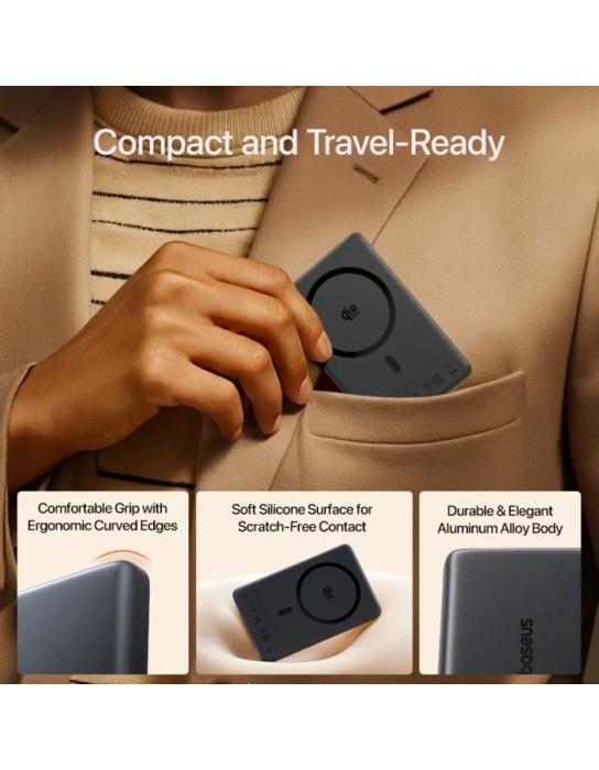 Baseus Powerbank Wireless 45W 10000mAh Ultra-Slim Qi2.2 PicoGo AM52 Black Baseus Powerbank Wireless 45W 10000mAh Ultra-Slim Qi2.2 PicoGo AM52 Black
