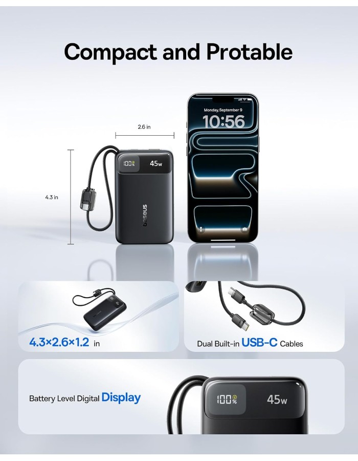 Baseus Powerbank 45W 20000mAh + Display EnerFill FC11 Black Baseus Powerbank 45W 20000mAh + Display EnerFill FC11 Black