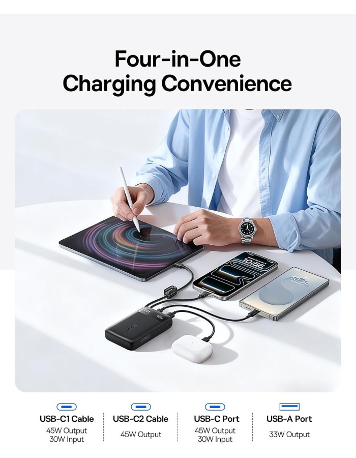 Baseus Powerbank 45W 20000mAh + Display EnerFill FC11 Black Baseus Powerbank 45W 20000mAh + Display EnerFill FC11 Black