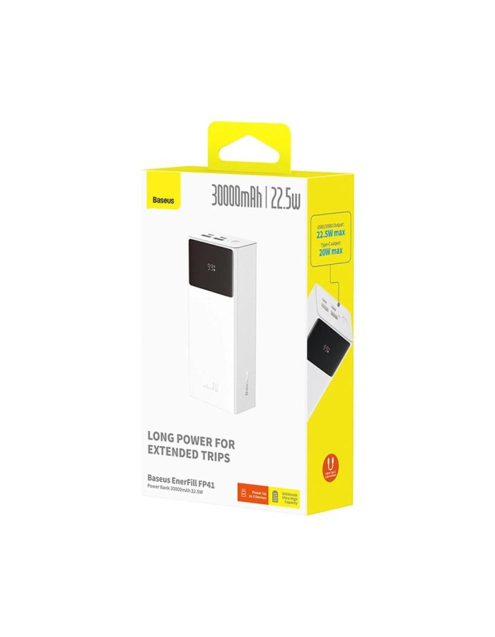 Baseus Powerbank 22.5W 30000mAh EnerFill FP41 White Baseus Powerbank 22.5W 30000mAh EnerFill FP41 White