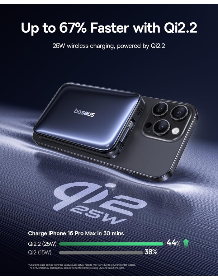 Baseus Powerbank Wireless 45W 10000mAh Qi2.2 PicoGo AM61 Black Baseus Powerbank Wireless 45W 10000mAh Qi2.2 PicoGo AM61 Black