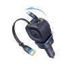 Baseus Car Charger 100W VR2 with Retractable Cable Max 65W Black