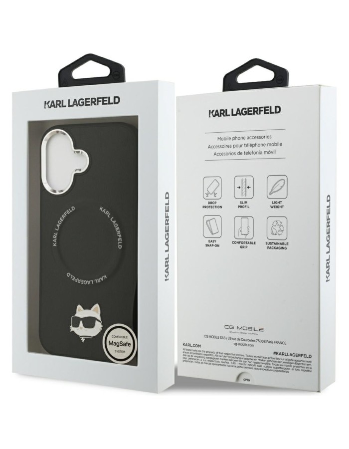 Karl Lagerfeld Choupette Pin MagSafe Case for iPhone 17 - Black