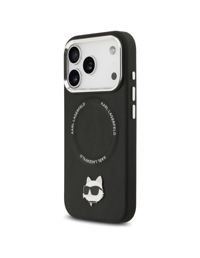Karl Lagerfeld Choupette Pin MagSafe Case for iPhone 17 Pro Max - Black