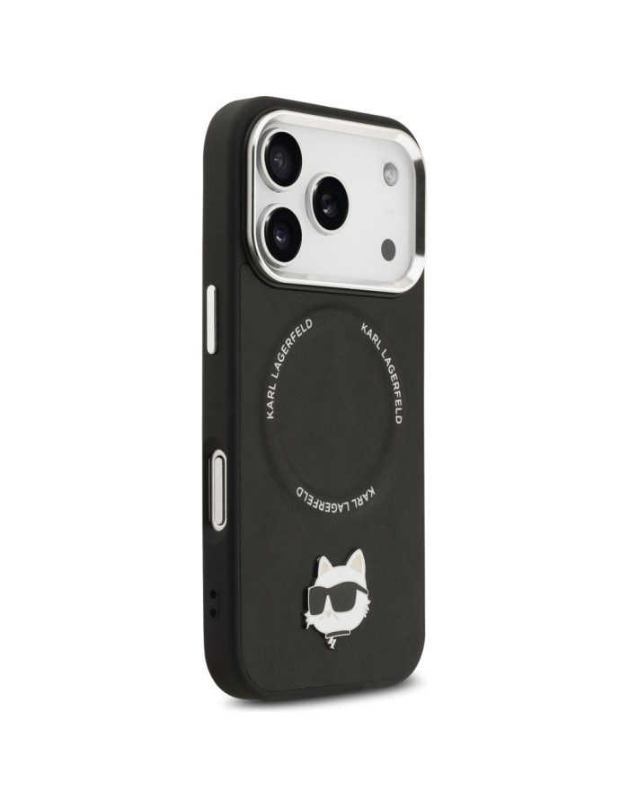 Karl Lagerfeld Choupette Pin MagSafe Case for iPhone 17 Pro Max - Black