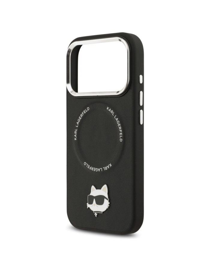 Karl Lagerfeld Choupette Pin MagSafe Case for iPhone 17 Pro Max - Black