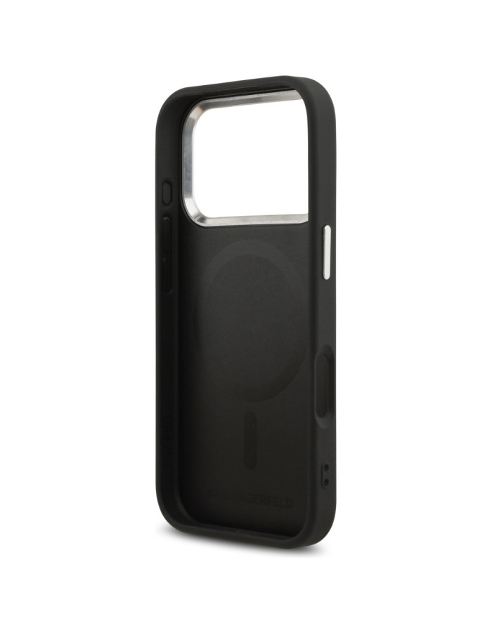 Karl Lagerfeld Choupette Pin MagSafe Case for iPhone 17 Pro Max - Black