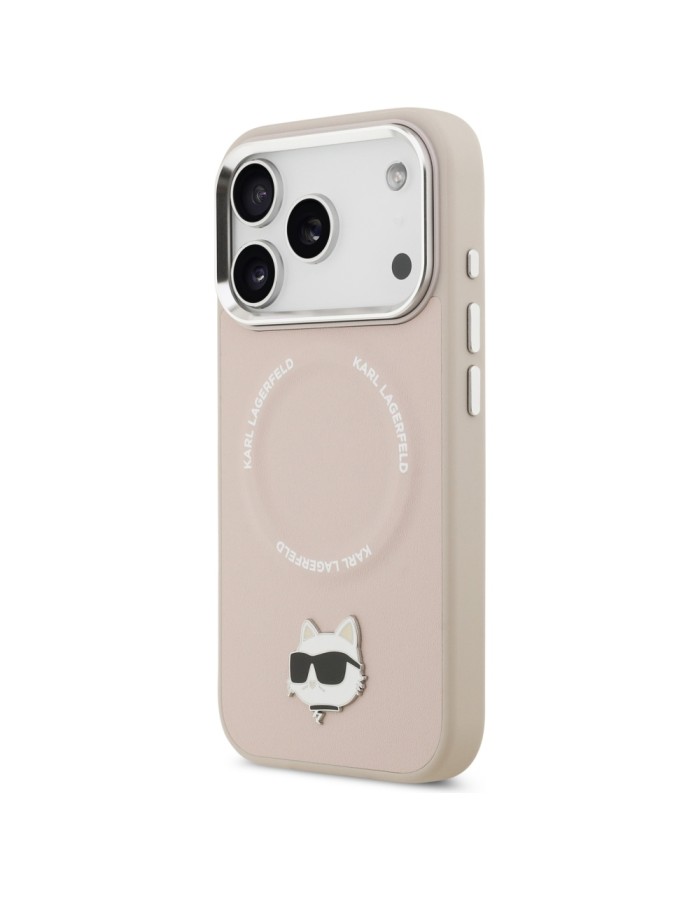 Karl Lagerfeld Choupette Pin MagSafe Case for iPhone 17 Pro - Pink
