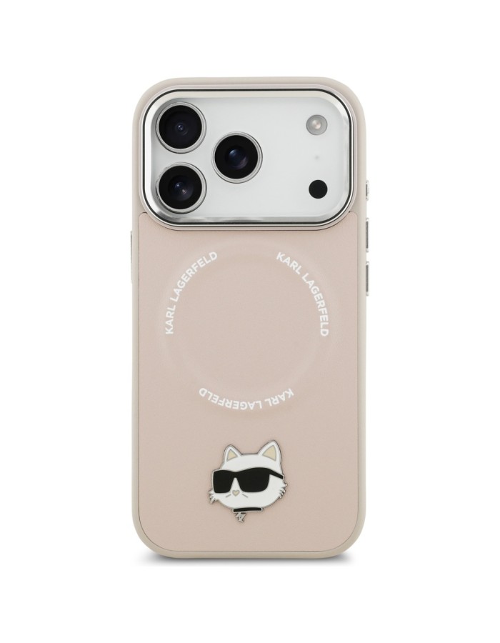 Karl Lagerfeld Choupette Pin MagSafe Case for iPhone 17 Pro - Pink
