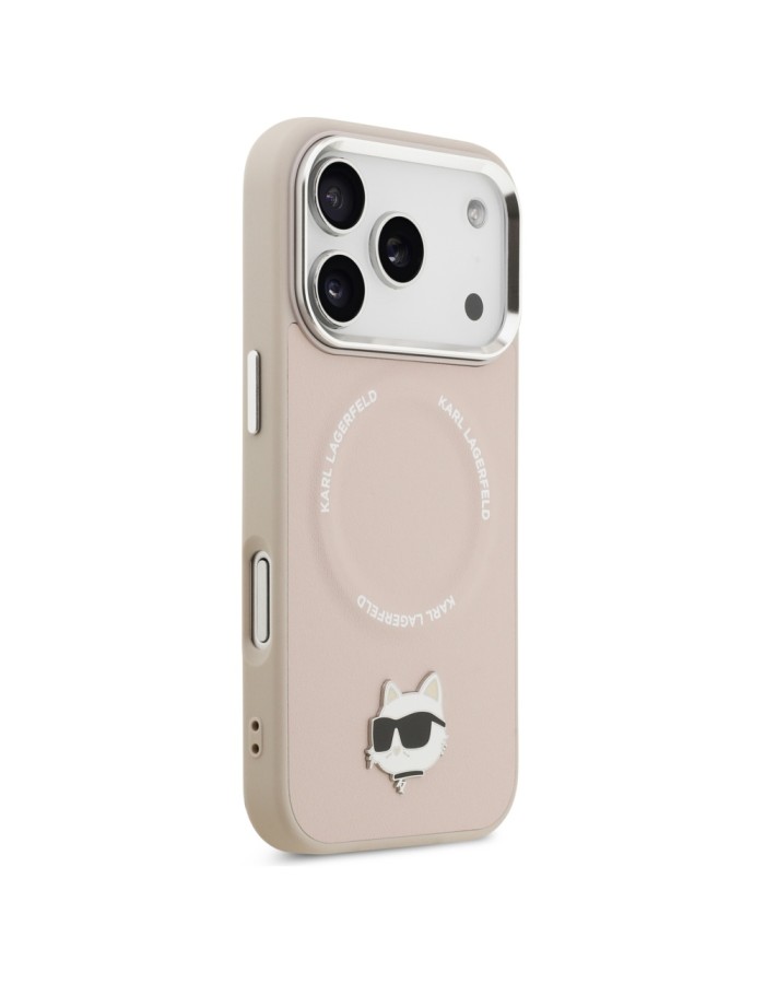 Karl Lagerfeld Choupette Pin MagSafe Case for iPhone 17 Pro - Pink