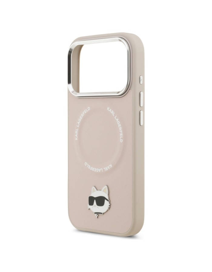 Karl Lagerfeld Choupette Pin MagSafe Case for iPhone 17 Pro - Pink
