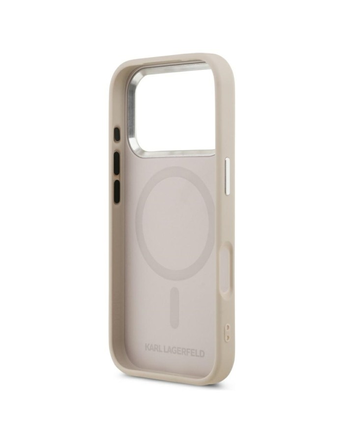 Karl Lagerfeld Choupette Pin MagSafe Case for iPhone 17 Pro - Pink