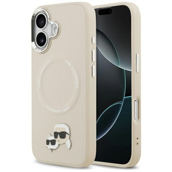 Karl Lagerfeld Karl &amp;amp; Choupette Pins MagSafe Case for iPhone 17 - Beige