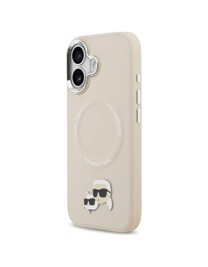 Karl Lagerfeld Karl & Choupette Pins MagSafe Case for iPhone 17 - Beige Karl Lagerfeld Karl & Choupette Pins MagSafe Case for iPhone 17 - Beige