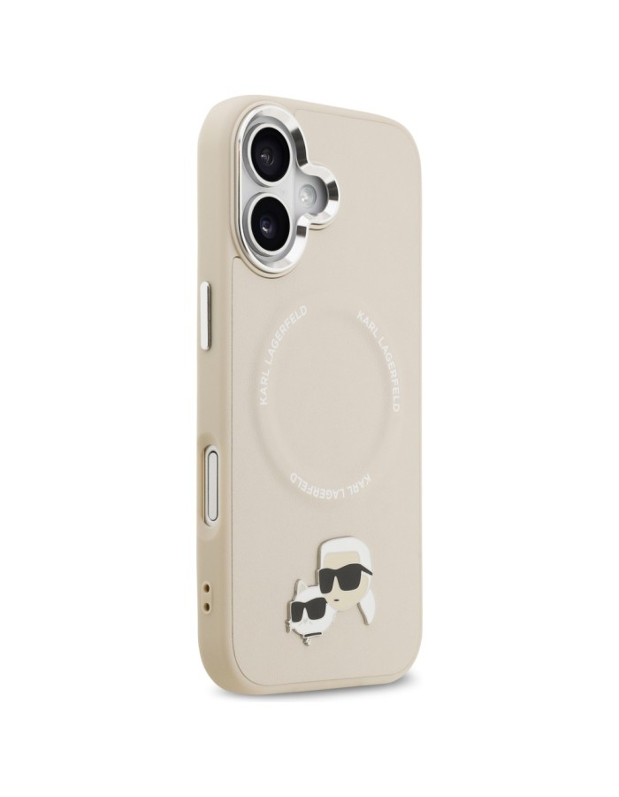 Karl Lagerfeld Karl & Choupette Pins MagSafe Case for iPhone 17 - Beige Karl Lagerfeld Karl & Choupette Pins MagSafe Case for iPhone 17 - Beige