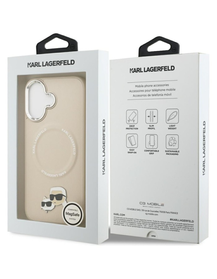 Karl Lagerfeld Karl & Choupette Pins MagSafe Case for iPhone 17 - Beige Karl Lagerfeld Karl & Choupette Pins MagSafe Case for iPhone 17 - Beige