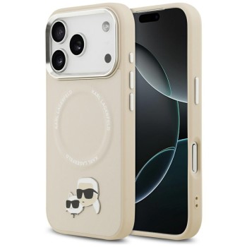 Karl Lagerfeld Karl &amp;amp; Choupette Pins MagSafe Case for iPhone 17 Pro - Beige