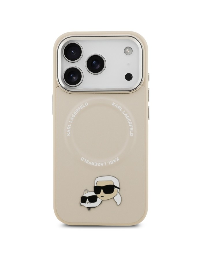 Karl Lagerfeld Karl &amp;amp; Choupette Pins MagSafe Case for iPhone 17 Pro - Beige