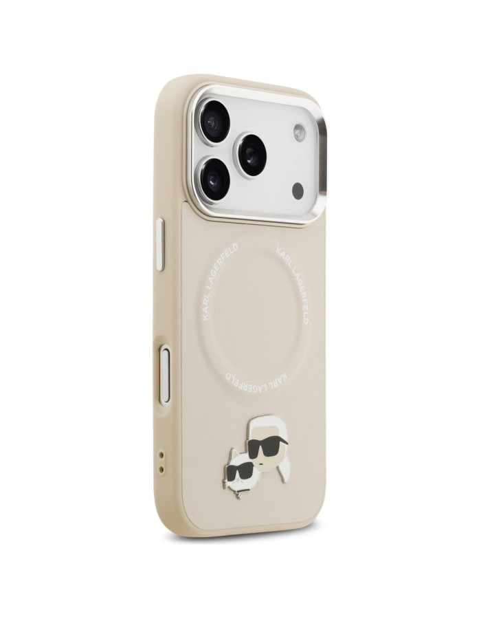 Karl Lagerfeld Karl &amp;amp; Choupette Pins MagSafe Case for iPhone 17 Pro - Beige